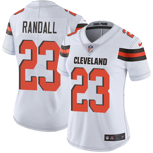 Nike Browns #23 Damarious Randall White Women's Stitched NFL Vapor Untouchable Limited Jersey - Click Image to Close